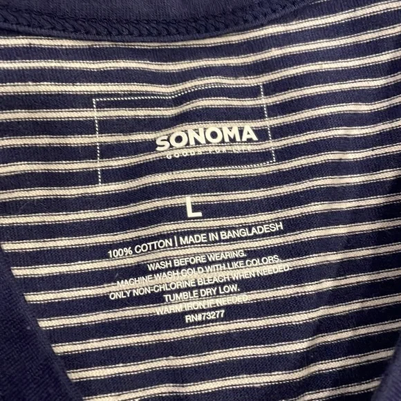 Sonoma scoop neck midi stripe sleeveless stretch dress w/ pockets - Picture 6 of 7